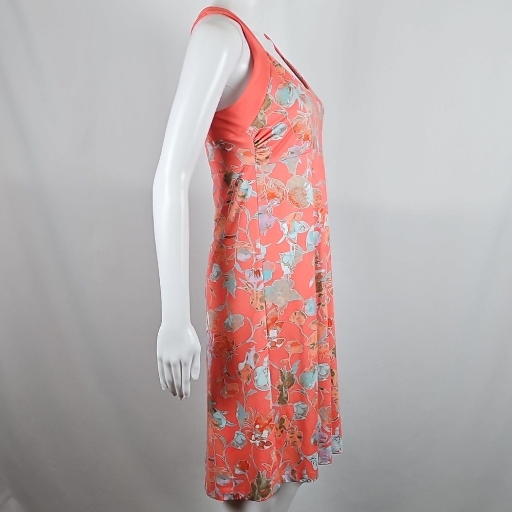 Patagonia Morning Glory Jersey Knit Coral Floral Print Crossback A Line Dress - Picture 6 of 16